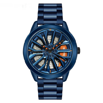 Men's 360° Rotating Alloy Wheel Series Wrist Watch