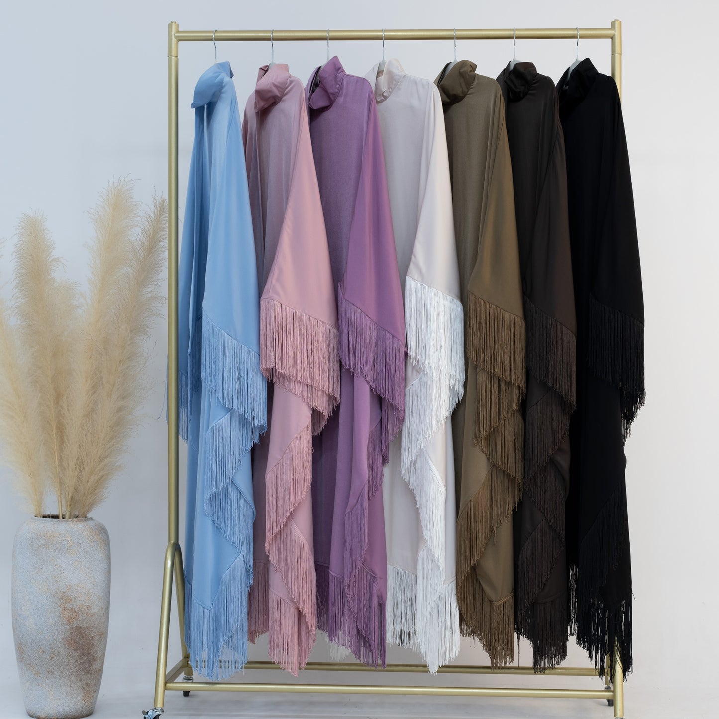 Modern Iranian Matte-Color Bat Tassel Abaya (Burkha,kaftan) For Women