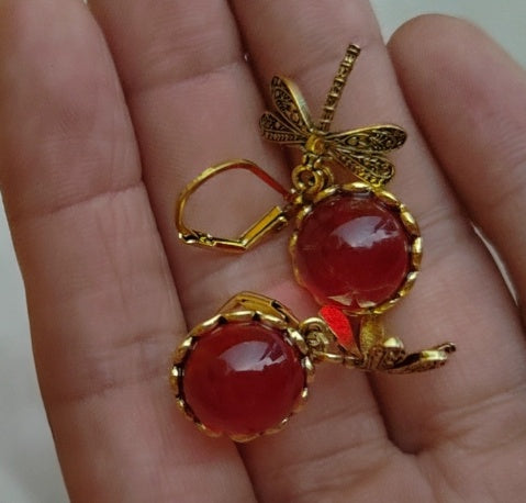 Elegant Women's Earrings Hanging Vintage Dragonfly Pendant Earring