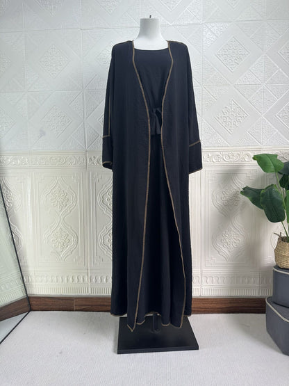 Iranian With Inner Wear & Edge Design Work Abaya (Burkha,kaftan) For Women