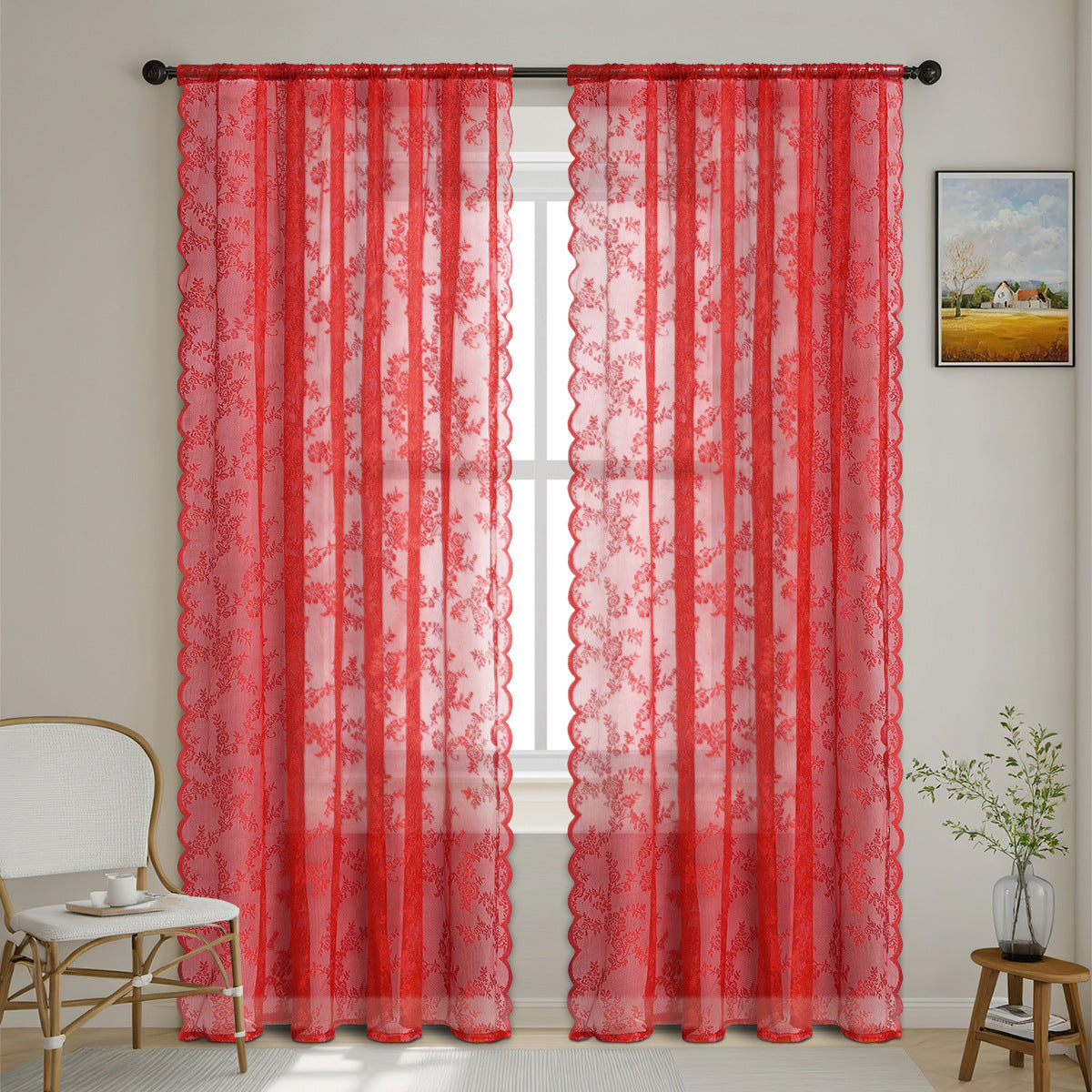 Vintage Lace Half Shade Curtain