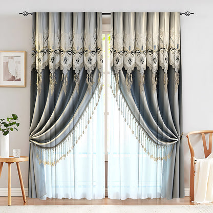 European Elegant & Luxury Creative Home Flower Character Black-Out Curtains