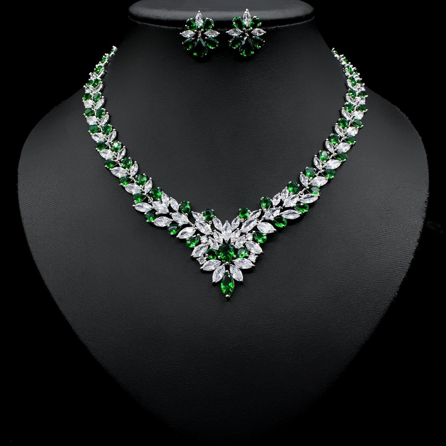 Elegant Zircon Bridal Jewelry Necklace And Earring Set