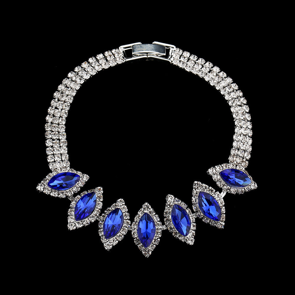 Classic Bridal White Crystal Floral Jewelry Set