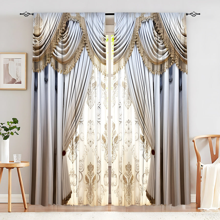 European Elegant & Luxury Creative Home Flower Character Black-Out Curtains