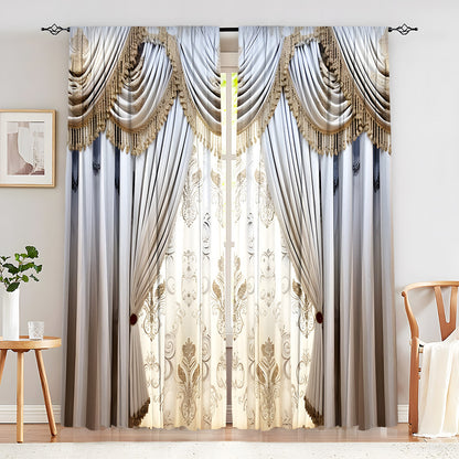 European Elegant & Luxury Creative Home Flower Character Black-Out Curtains