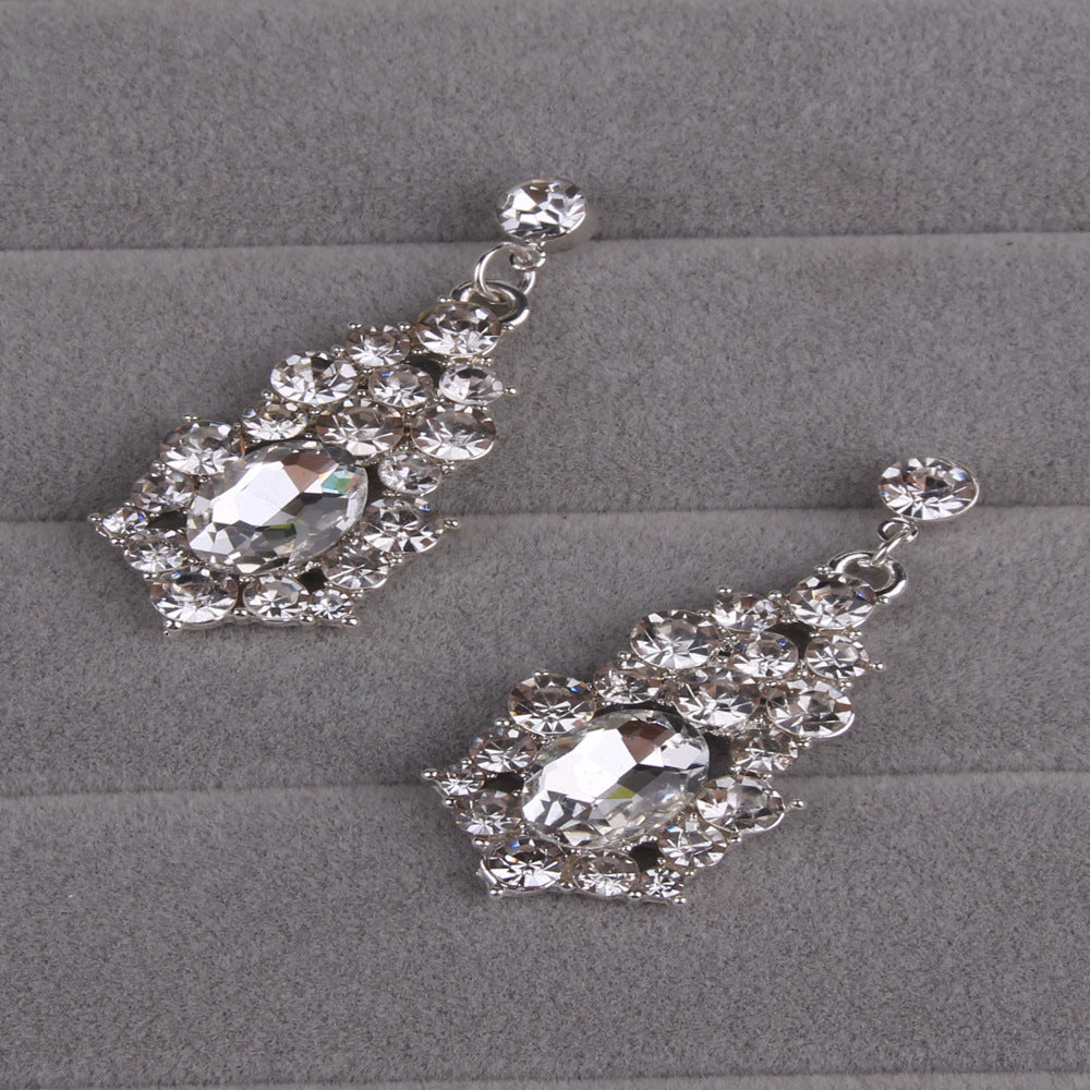 Crystal Diamond Necklace Large Jewelry Set
