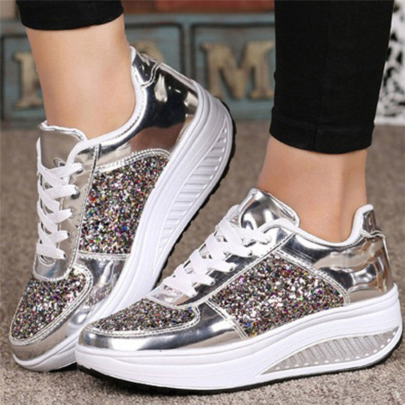 Versatile Glitter Sequin Women's Vulcanized sneaker