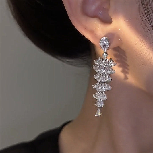 Sparkling Zircon Tree Drop Earrings Party Jewellery For Women
