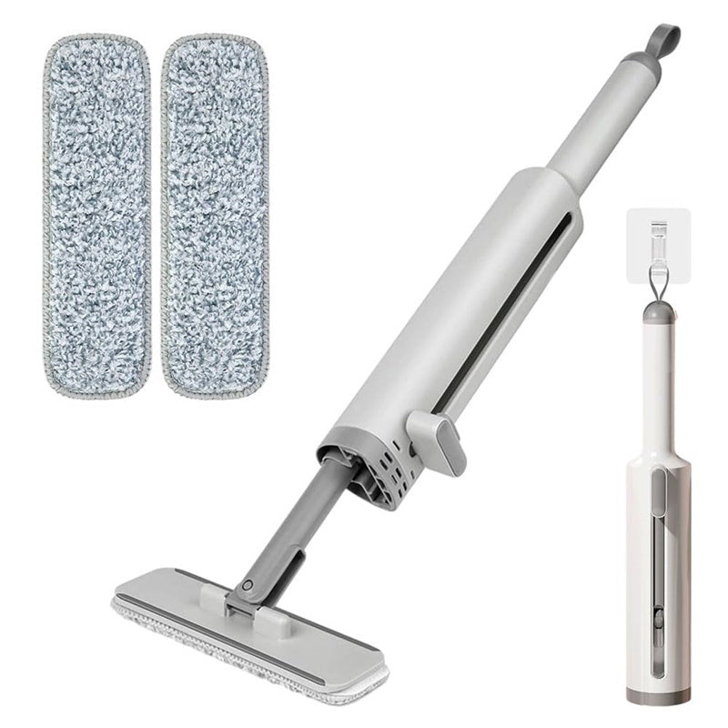 Multipurpose 180° Rotatable Self-Squeeze Mini Mop With Crevice Brush And Flat Squeeze Mop