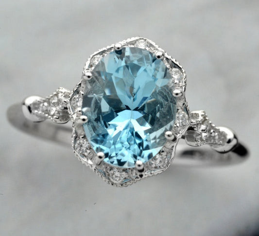 14k gold-studded topaz Ring  silver coated jewellery
