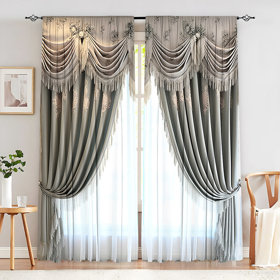European Elegant & Luxury Creative Home Flower Character Black-Out Curtains