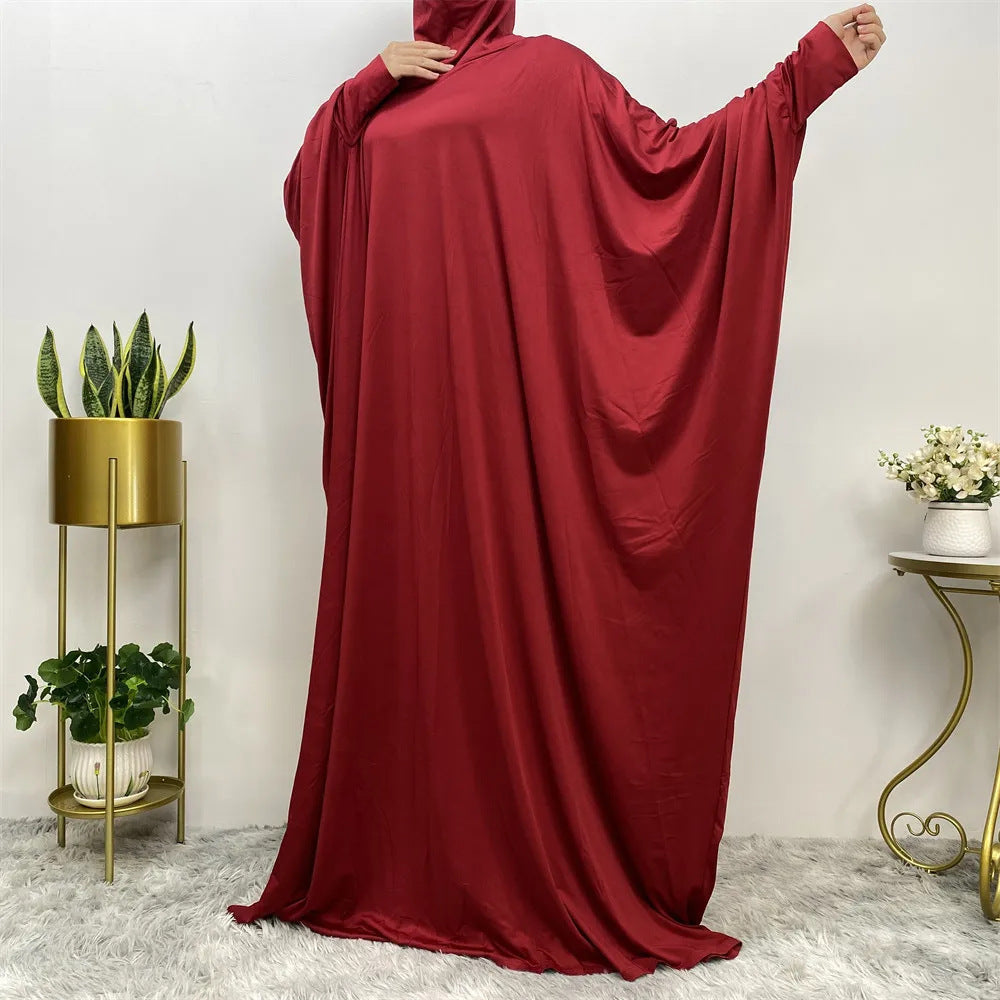 Iranian Middle East Traditional Solid Color Long Sleeve Loose Abaya (Burkha,kaftan) For Women