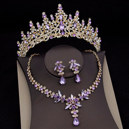Royal Queen Bridal Jewelry Sets For Women Luxury Tiaras Crown