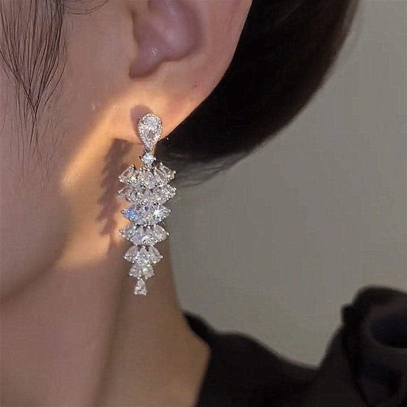 Sparkling Zircon Tree Drop Earrings Party Jewellery For Women