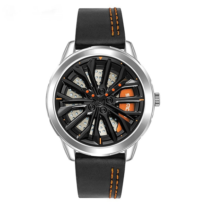 Men's 360° Rotating Alloy Wheel Series Wrist Watch