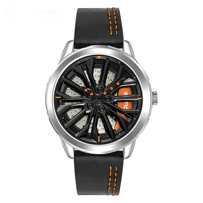 Men's 360° Rotating Alloy Wheel Series Wrist Watch