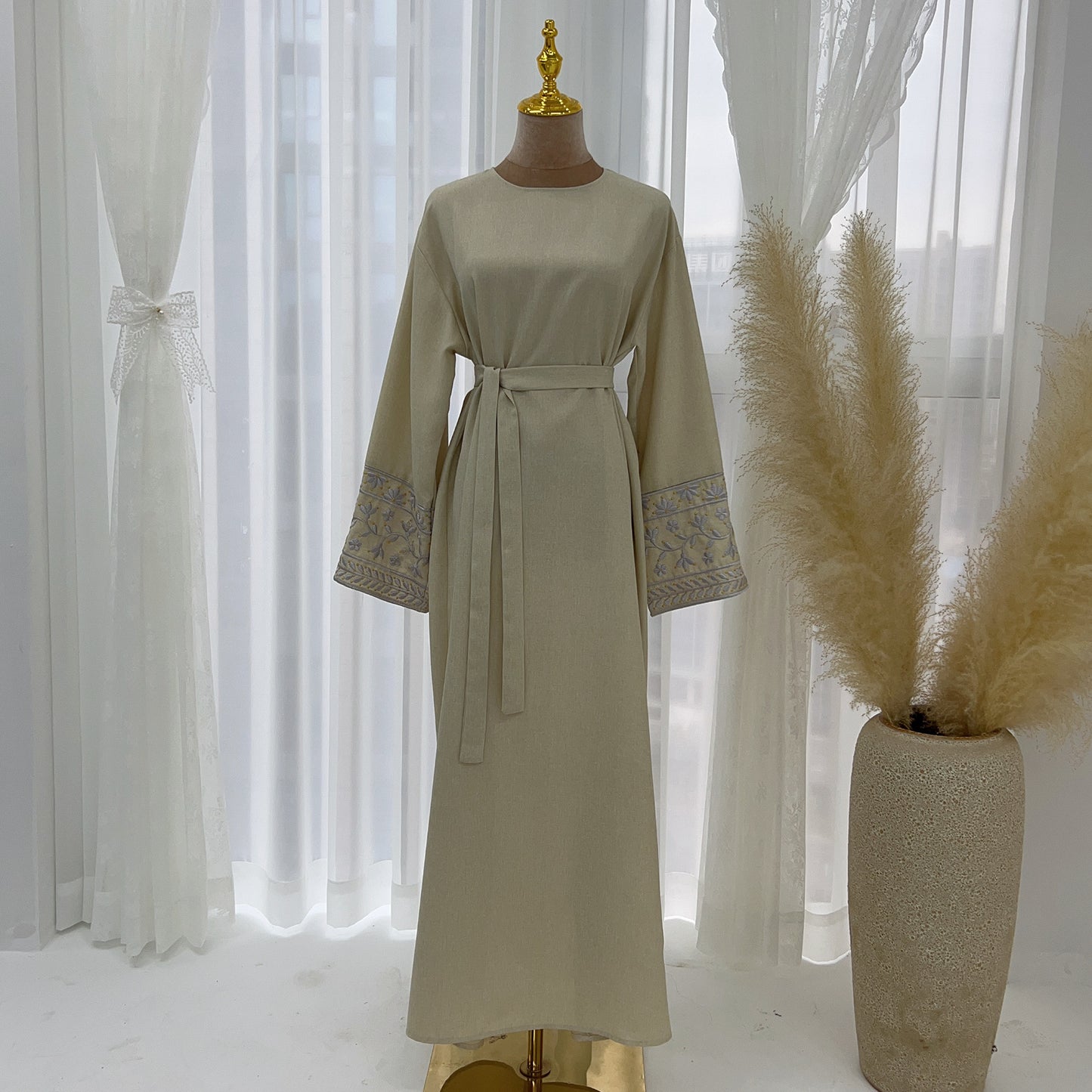 Vintage Middle-East Turkey Embroidered Elegant Abaya (Burkha,kaftans) For Women