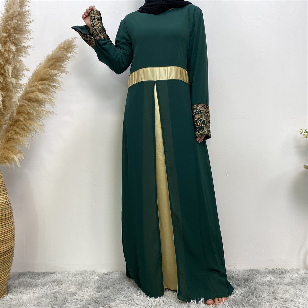 lavish Patchwork Long Sleeved Abaya (Burkha,kaftan) For Women