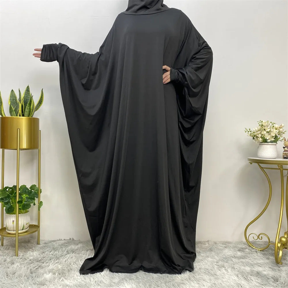 Iranian Middle East Traditional Solid Color Long Sleeve Loose Abaya (Burkha,kaftan) For Women