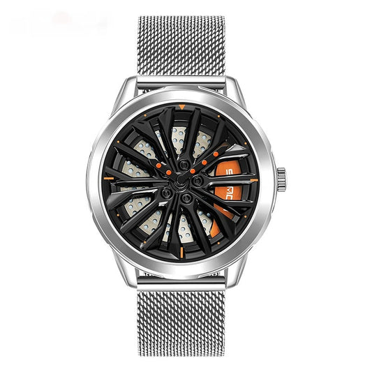 Men's 360° Rotating Alloy Wheel Series Wrist Watch