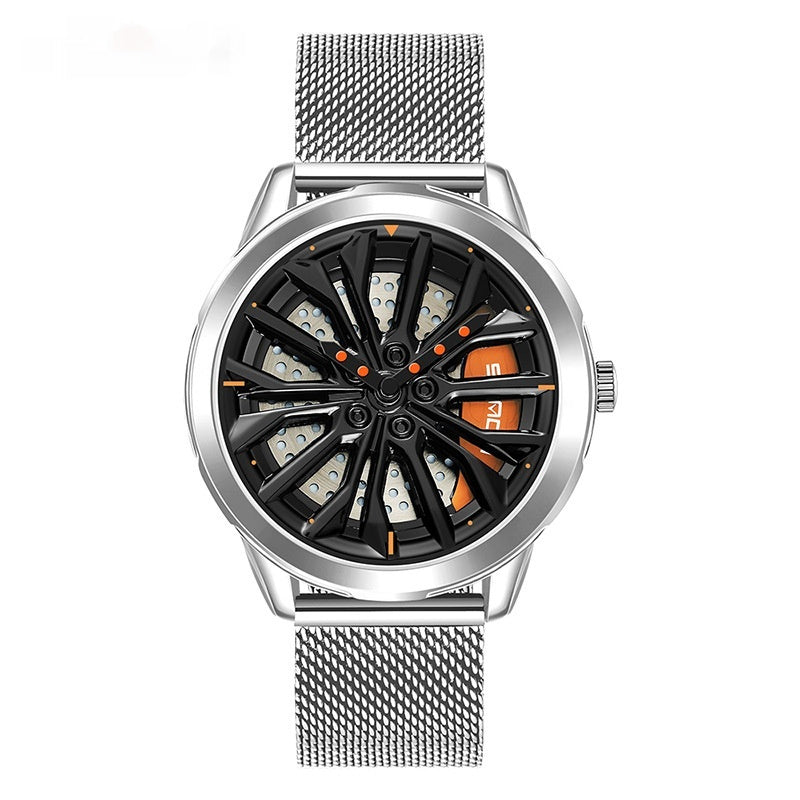 Men's 360° Rotating Alloy Wheel Series Wrist Watch