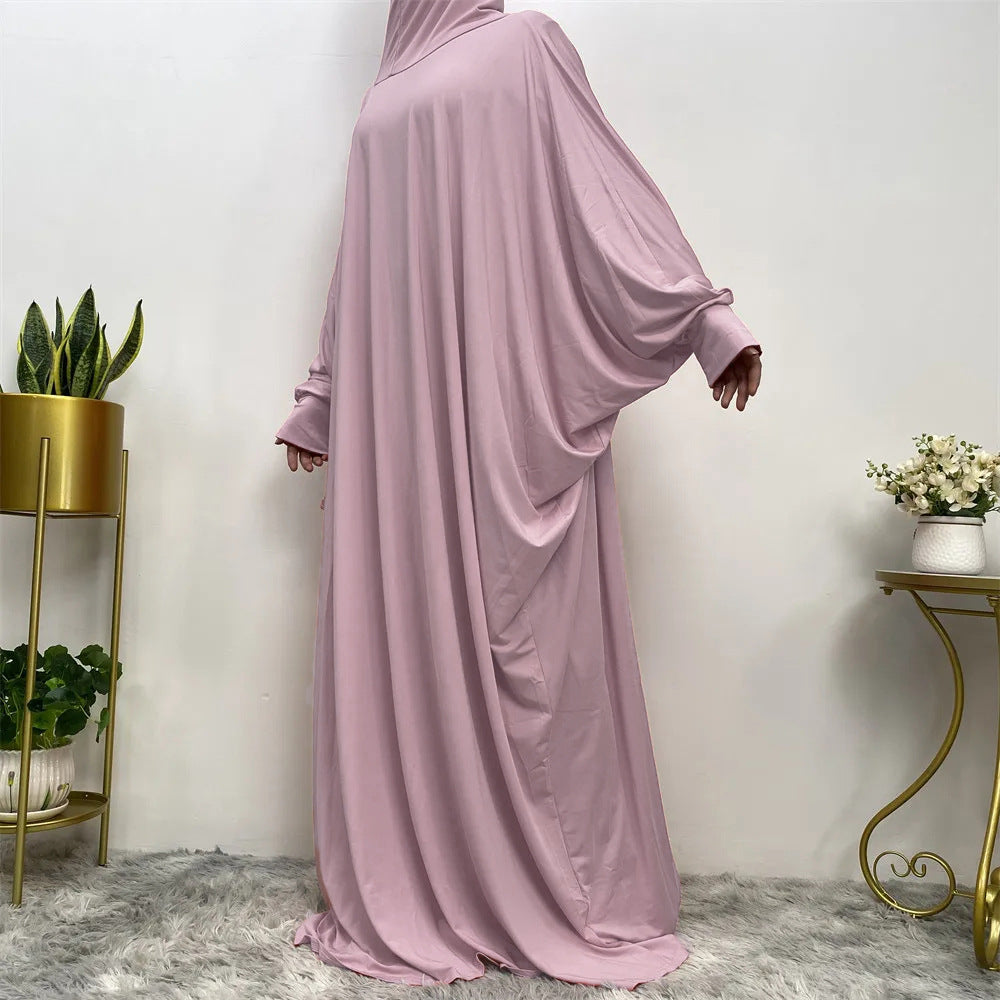 Iranian Middle East Traditional Solid Color Long Sleeve Loose Abaya (Burkha,kaftan) For Women