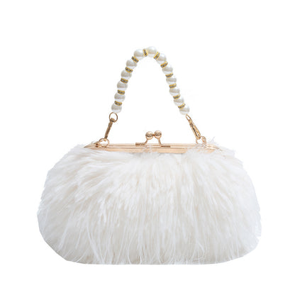 Lavish Feather Handbag + Vanity For Women