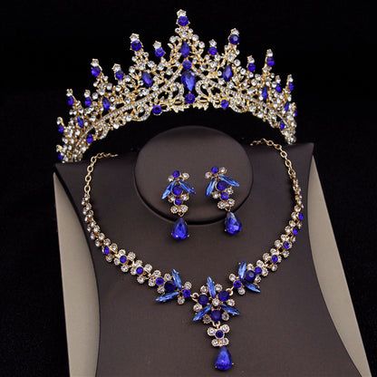 Royal Queen Bridal Jewelry Sets For Women Luxury Tiaras Crown