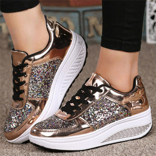 Versatile Glitter Sequin Women's Vulcanized sneaker