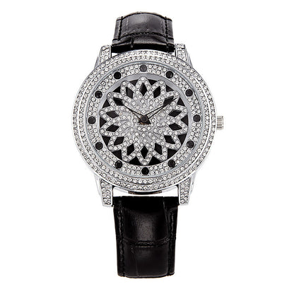 Crystal Diamond 360° Rotating Dial Quartz Watch For Women