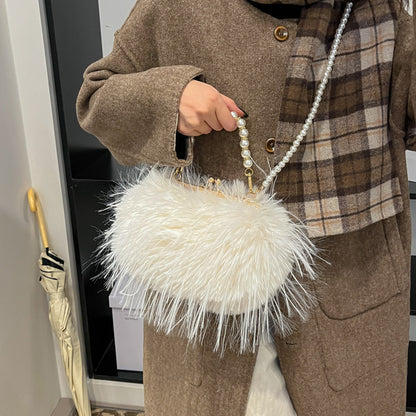 Lavish Feather Handbag + Vanity For Women