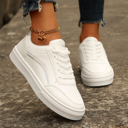 Lace-up Flats Shoes Fashion Round Toe Slip-on Thick Sole Casual Sneaker For Women