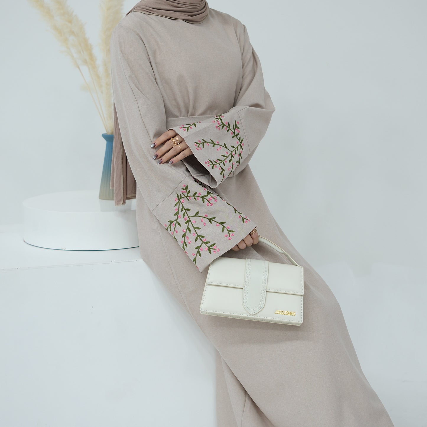 Modest Middle-East Flower Embroidery Abaya ( Burkha,Kaftans) For Women