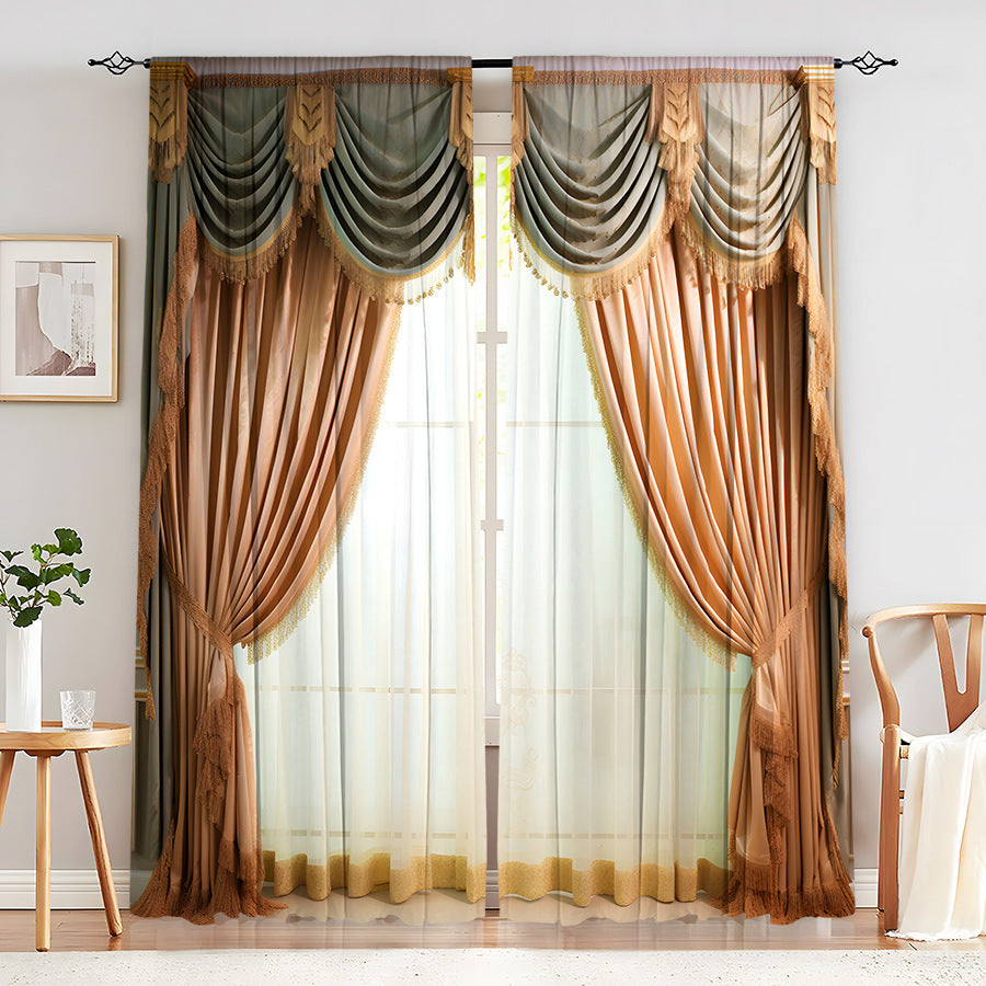 European Elegant & Luxury Creative Home Flower Character Black-Out Curtains