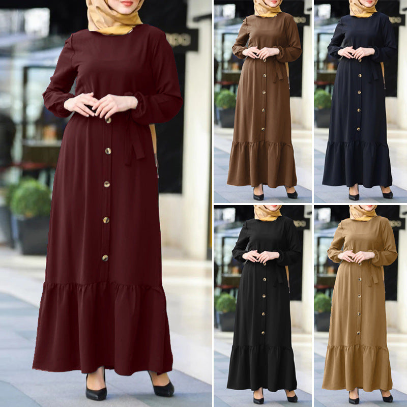 Modern American & Europe Style Round Neck Abaya (Burkha,kaftan) For Women