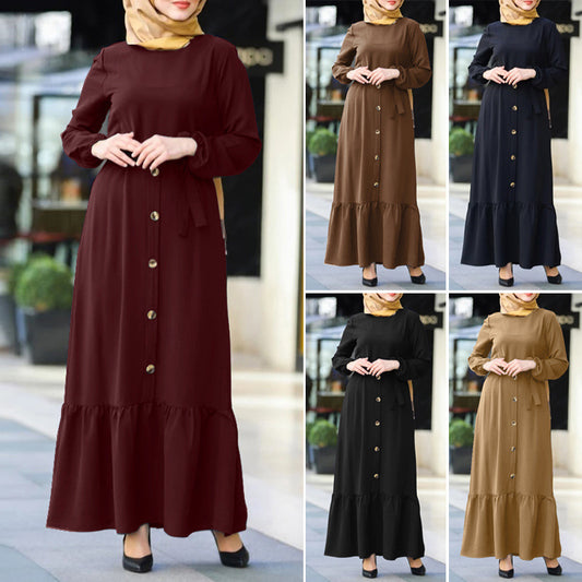 Modern American & Europe Style Round Neck Abaya (Burkha,kaftan) For Women