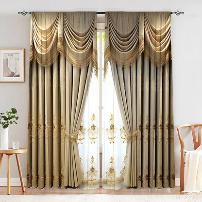 European Elegant & Luxury Creative Home Flower Character Black-Out Curtains