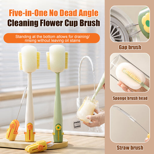 Multi-purpose 5-in-1 Cup Washing Brush With Insulation Kitchen Gadget