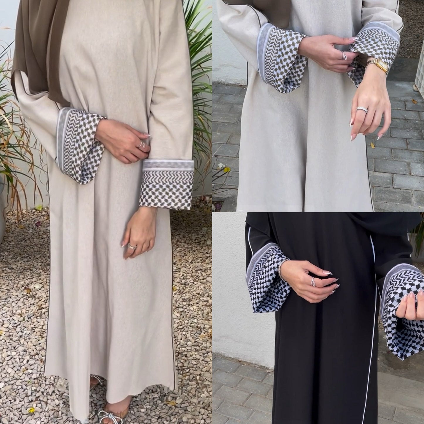 Elegant Middle-East Stitching keffiyeh Series Abaya (Burkha,Kaftans) For Women
