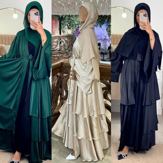Modern Elegant Solid Color Party-Wear Abaya (Burkha,kaftan) For Women