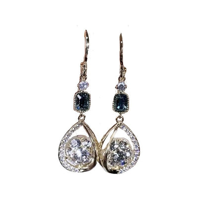 Exquisite Luxury High-grade Diamond-embedded Water Drop Earrings