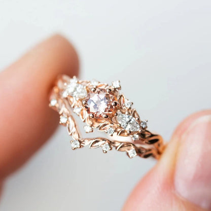 Elegant Inlaid Zircon Ring Three-piece Jewellery Set
