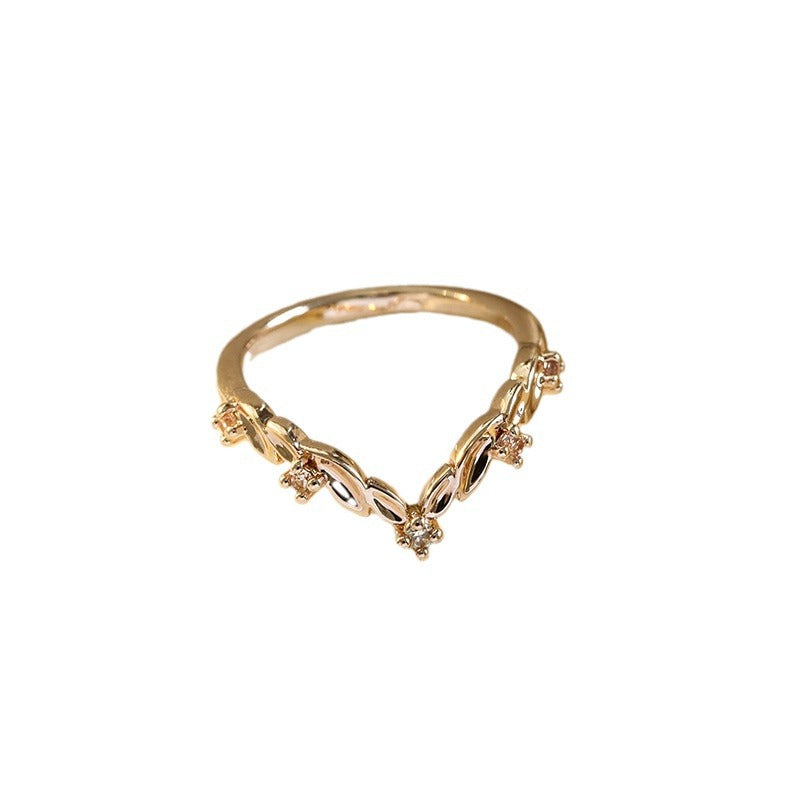 Elegant Inlaid Zircon Ring Three-piece Jewellery Set