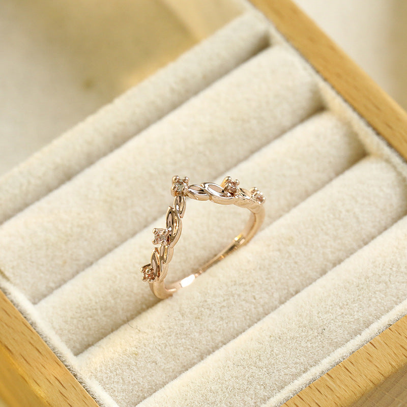 Elegant Inlaid Zircon Ring Three-piece Jewellery Set