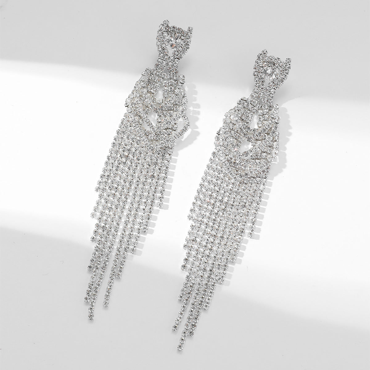 Classic Rhinestone Long Tassel Women's Earrings
