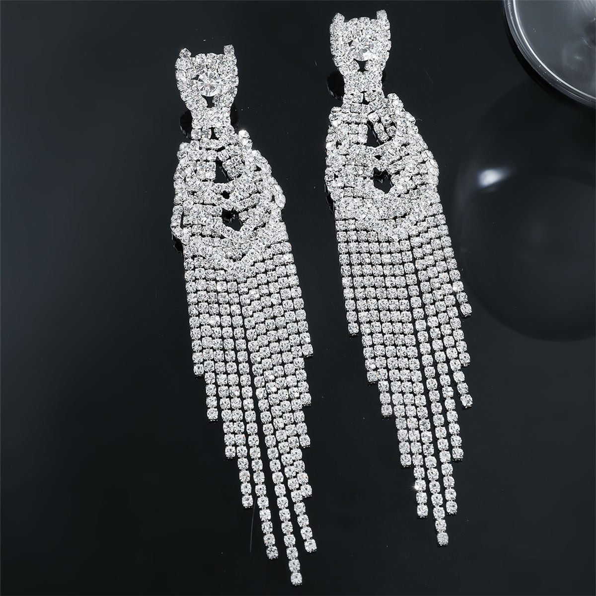 Classic Rhinestone Long Tassel Women's Earrings