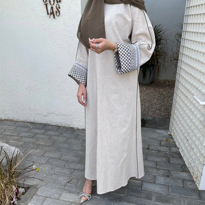Elegant Middle-East Stitching keffiyeh Series Abaya (Burkha,Kaftans) For Women
