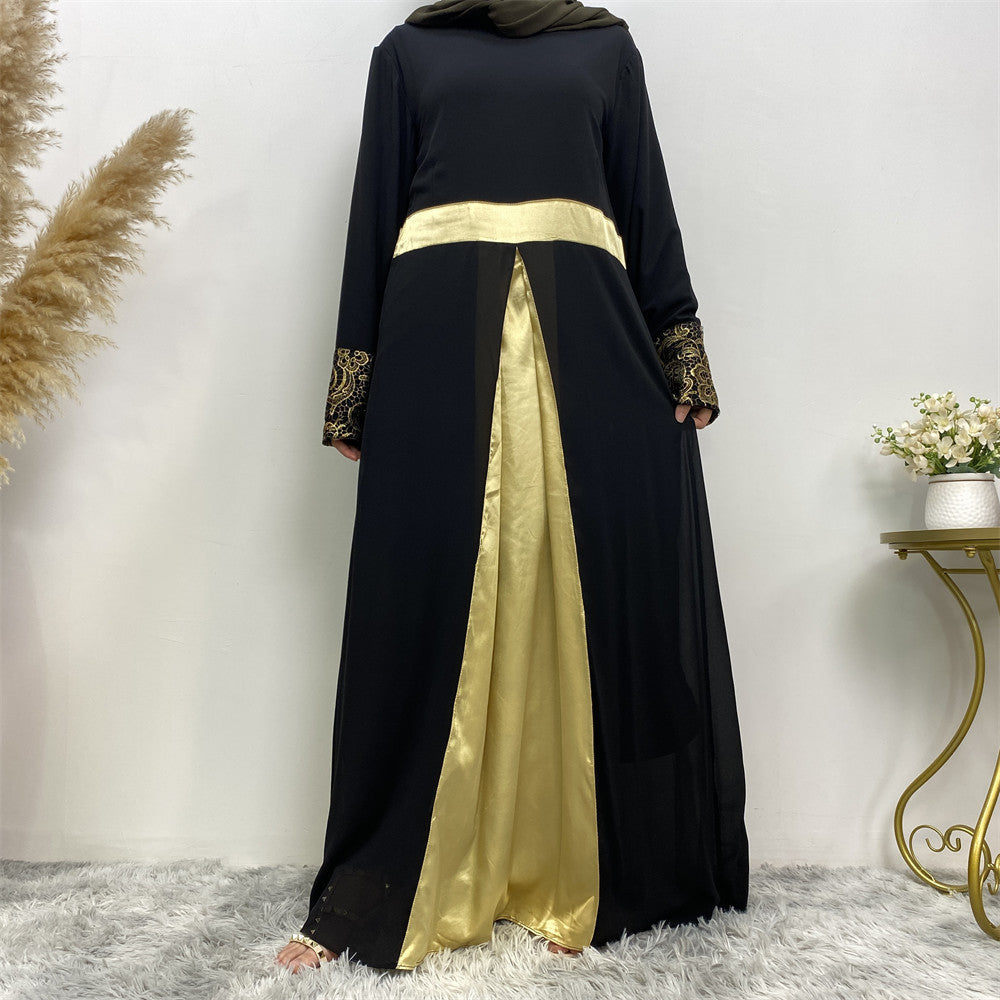 lavish Patchwork Long Sleeved Abaya (Burkha,kaftan) For Women