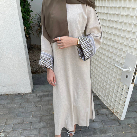 Elegant Middle-East Stitching keffiyeh Series Abaya (Burkha,Kaftans) For Women